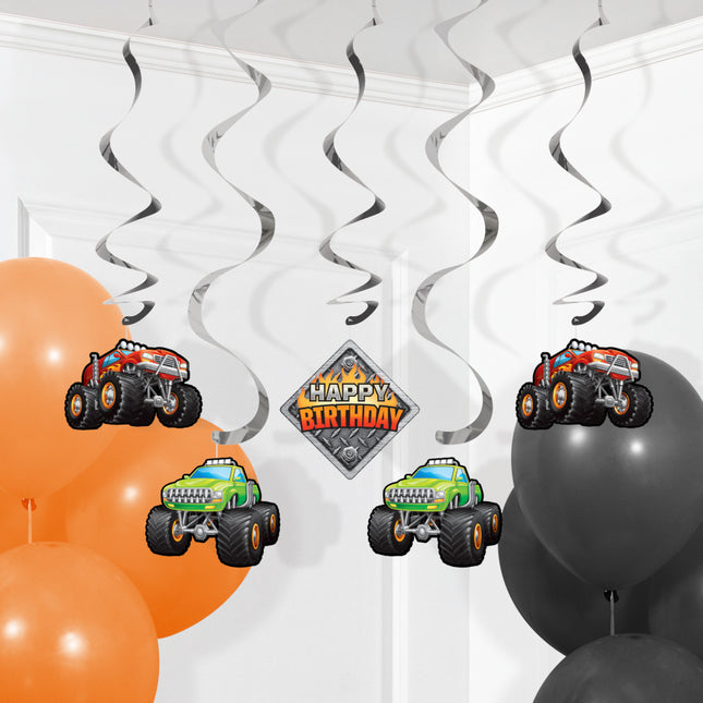 Décoration suspendue Monster Truck 99cm 5 pièces