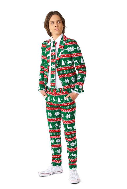 Costume vert festif Garçon Ado OppoSuits