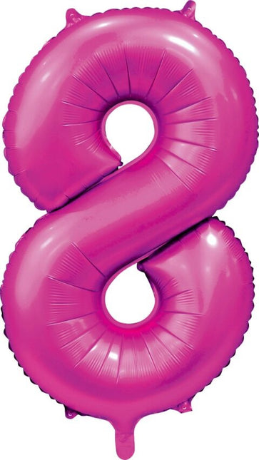 Ballon numéro Fuchsia 8 ans brillant 86cm