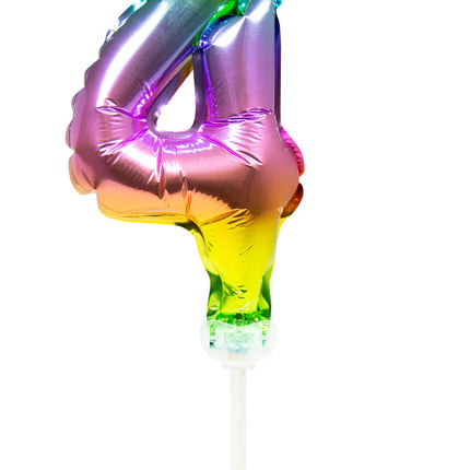 Ballon de baudruche Figure 4 Arc-en-ciel 13cm avec bâton