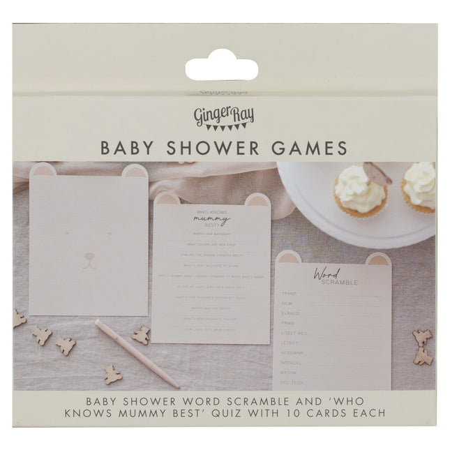 Jeu de cartes Baby Shower Teddy 20pcs