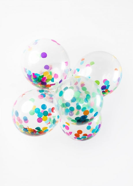 Ballons confettis colorés 30cm 6pcs