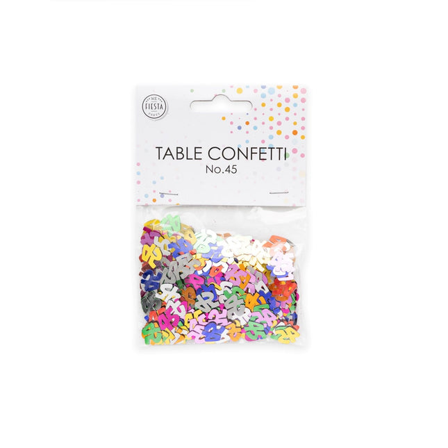 Confettis de table 45 ans colorés