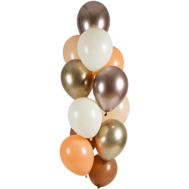 Jeu de ballons or blanc nude 33cm 12pcs