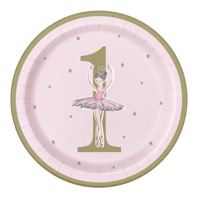 Assiettes Ballerina 1 an 23cm 8pcs