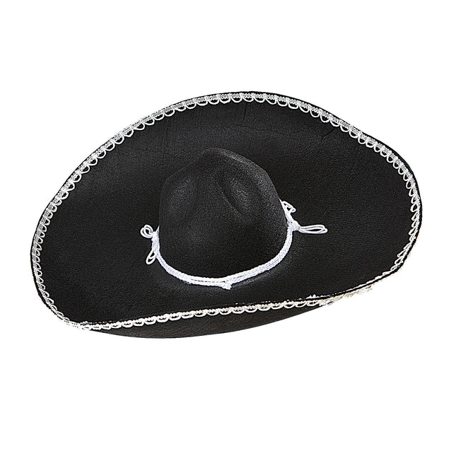 Sombrero noir et blanc 55cm