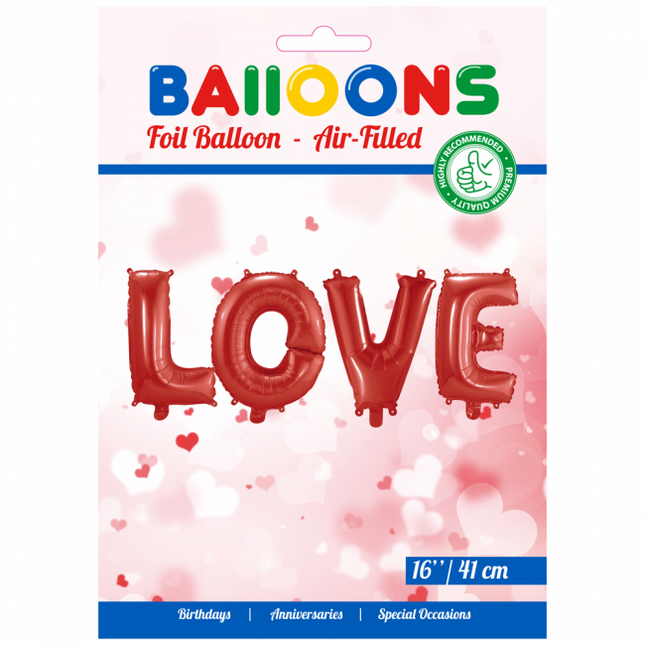 Jeu de ballons Lettre Amour Rouge 41cm