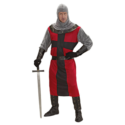 Costume de chevalier Rouge Noir Hommes