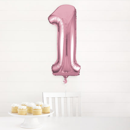 Ballon de baudruche Figure 1 rose clair XL 86cm vide