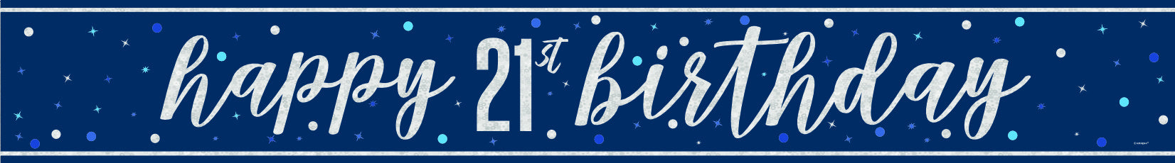 Bannière Joyeux Anniversaire Bleu 21 ans 2.74m