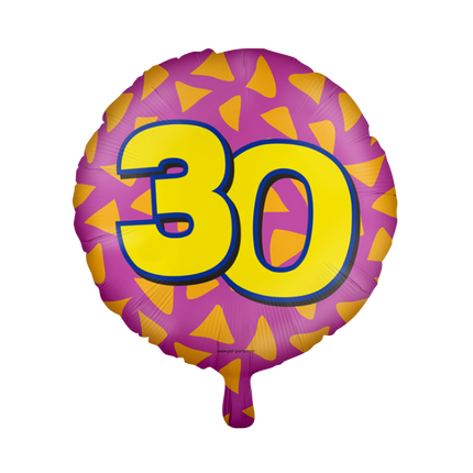 Ballon à l'hélium 30 ans coloré vide 46cm