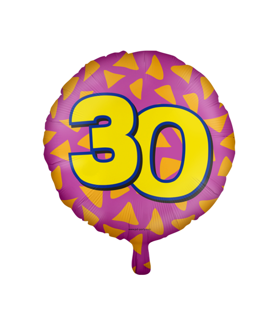 Ballon à l'hélium 30 ans coloré vide 46cm