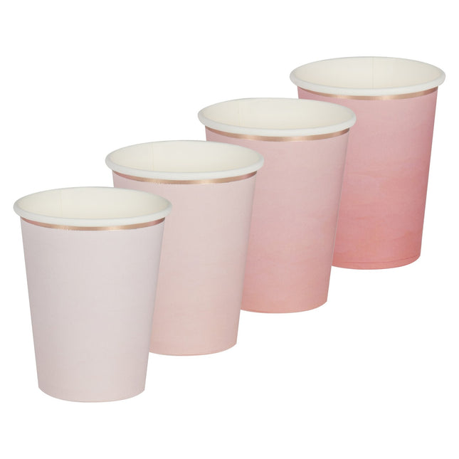 Gobelets Ombre Pink 260ml 8pcs