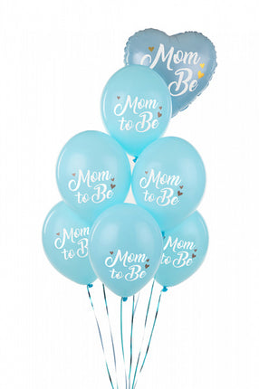 Ballons de baudruche Mom To Be Blue 30cm 6pcs