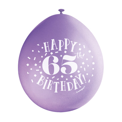 Ballons Happy Birthday 65 Years 28cm 10pcs