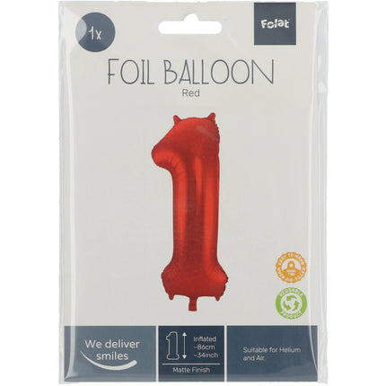 Ballon de baudruche Figure 1 Rouge mat XL 86cm vide