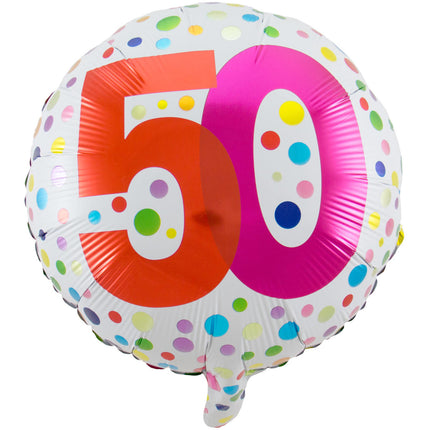 Ballon à l'hélium 50 ans Dots 45cm vide