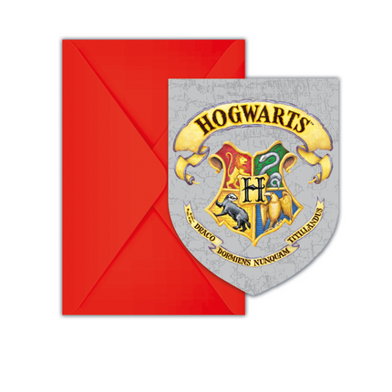 Invitations et enveloppes Harry Potter 6pcs