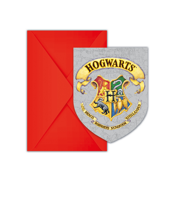 Invitations et enveloppes Harry Potter 6pcs