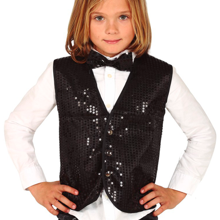 Gilet noir Paillettes Enfant