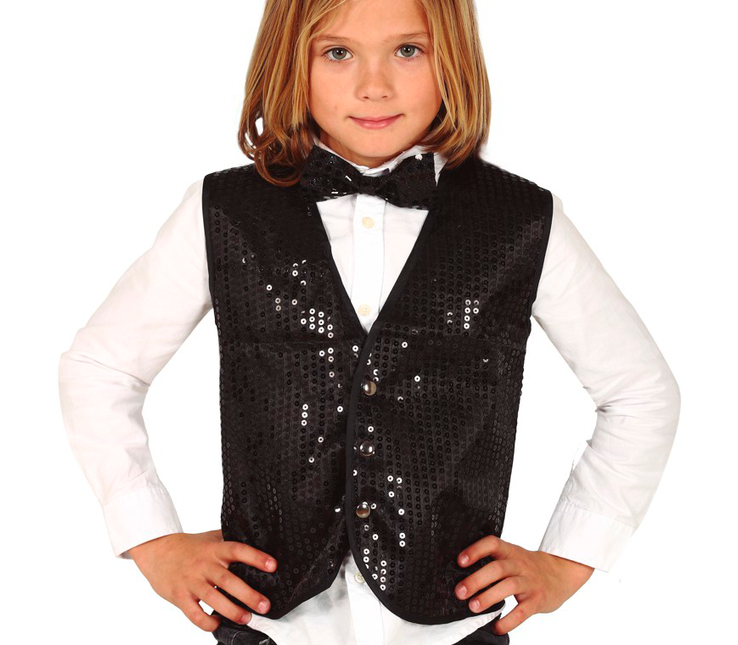 Gilet noir Paillettes Enfant