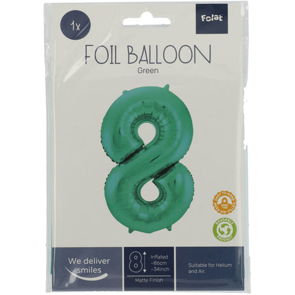 Ballon de baudruche Figure 8 Vert mat XL 86cm vide