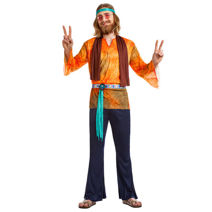 Costume Hippie 60S Orange Homme