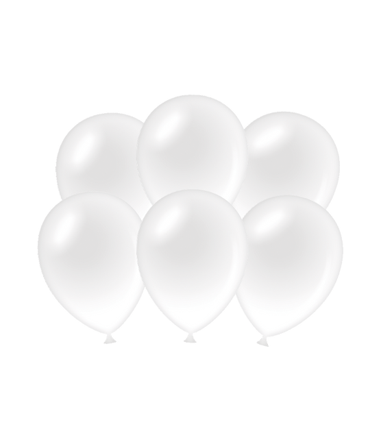 Ballons blancs métallisés 30cm 6pcs