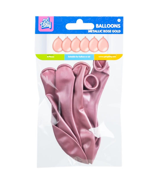 Ballons de baudruche or rose métallisé 30cm 6pcs