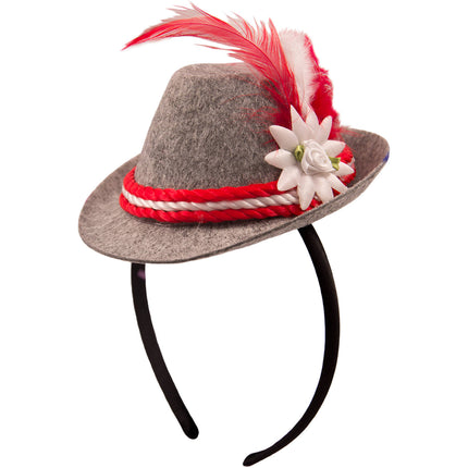 Bandeau Oktoberfest Chapeau Tiroler Rouge