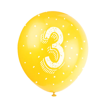 Ballons 3 ans Confetti 30cm 5pcs