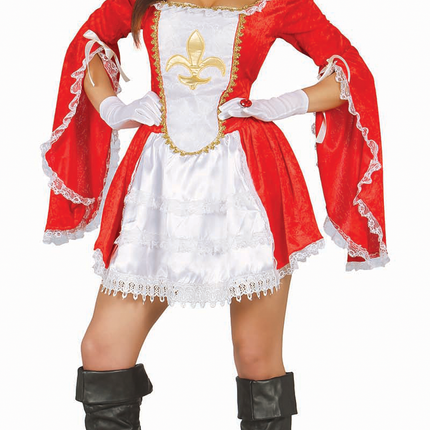 Costume de mousquetaire rouge et blanc