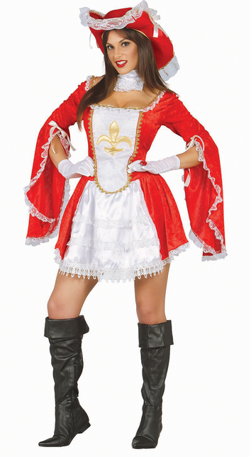 Costume de mousquetaire rouge et blanc