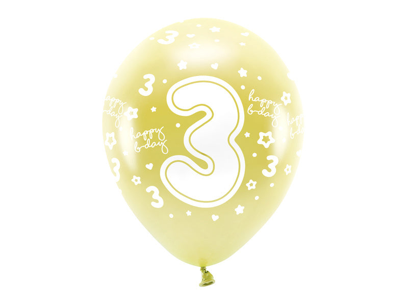 Ballons 3 ans or 33cm 6pcs