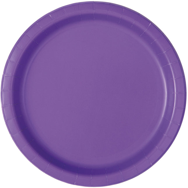Assiettes violettes rondes néon 18cm 20pcs