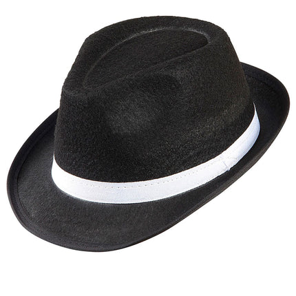 Chapeau noir avec bandeau blanc