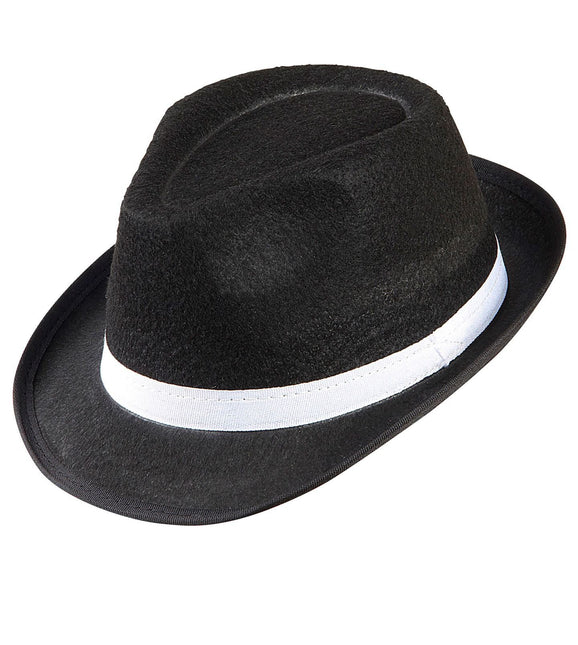 Chapeau noir avec bandeau blanc