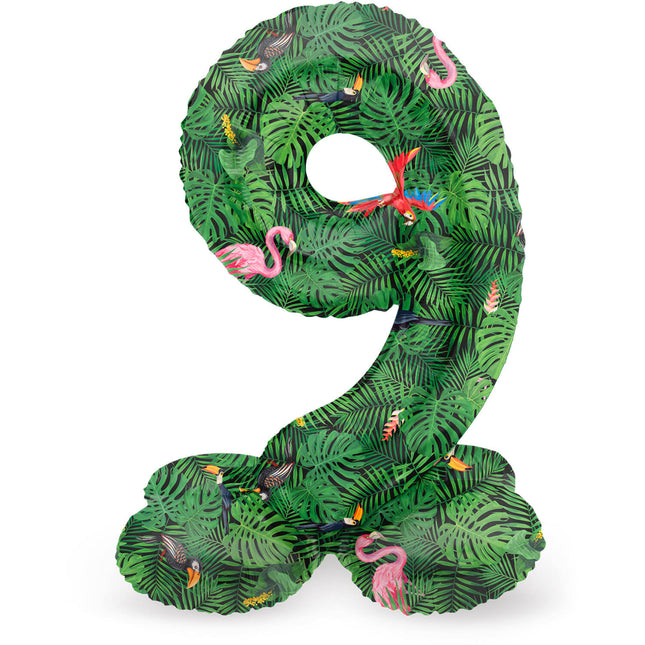 Nombre Ballon 9 ans Jungle Avec Standard Vide 41cm