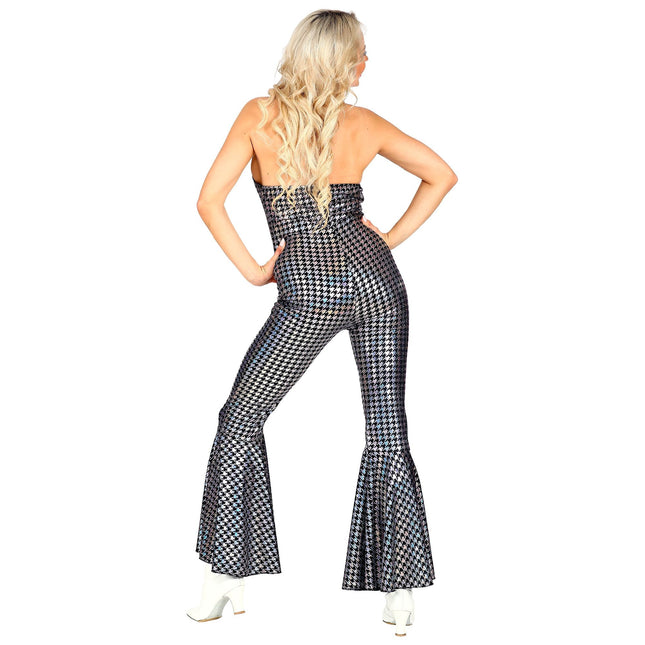 Combinaison Disco 70S Argent Dames