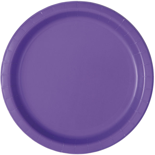 Assiettes violettes néon rondes 23cm 8pcs