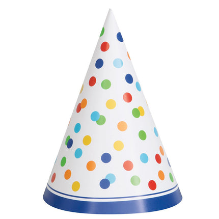 Chapeaux de fête Confetti Arc-en-ciel 8pcs