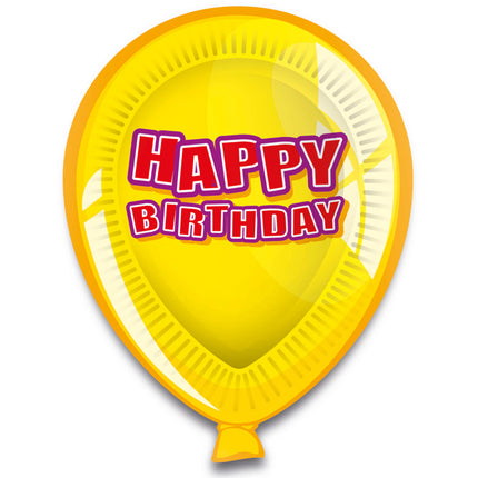 Happy Birthday Balloons Plates 23cm 6pcs