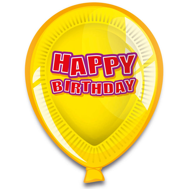 Happy Birthday Balloons Plates 23cm 6pcs