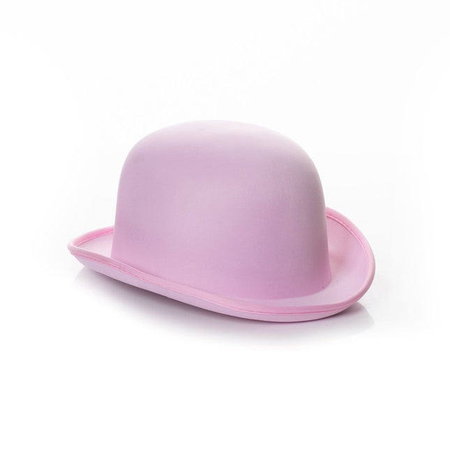 Chapeau melon rose en satin