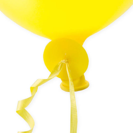 Attaches rapides pour ballons de baudruche Jaune avec ruban 100pcs