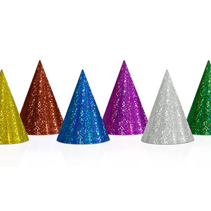 Chapeaux de fête Paillettes holographiques 16cm 20pcs