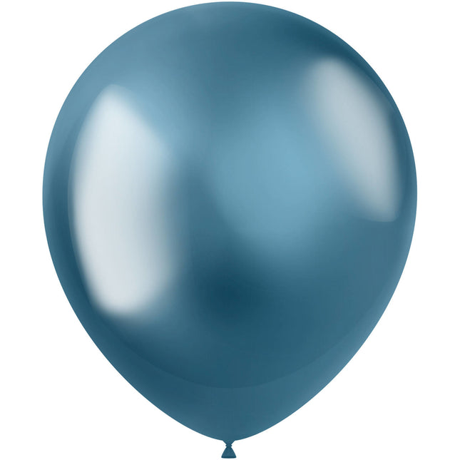 Ballons de baudruche bleus chromés 33cm 10pcs