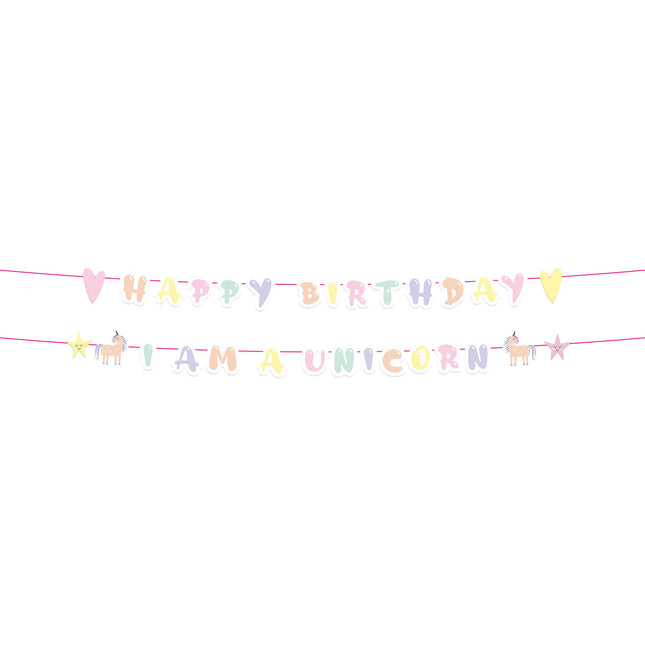 Guirlande de lettres licorne Happy Birthday 2pcs