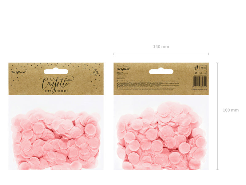 Ronds de confettis rose clair