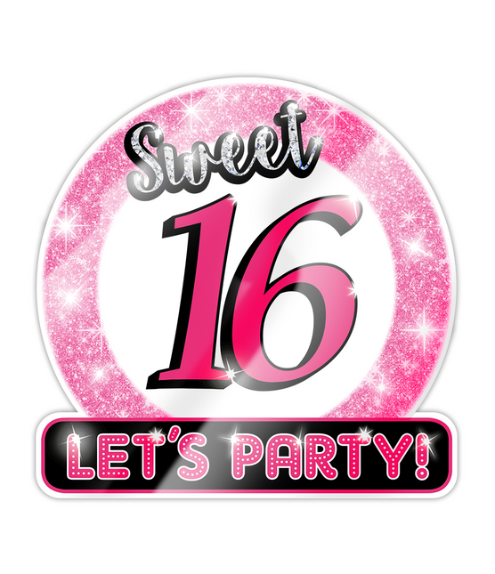 Plaque de porte 16 ans Sweet 16 Lets Party ! 50cm